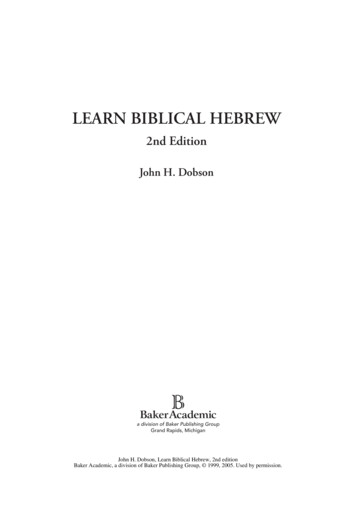LEARN BIBLICAL HEBREW - Assets.bakerpublishinggroup 