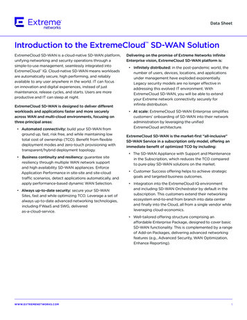 Introduction To The ExtremeCloud SD-WAN Solution