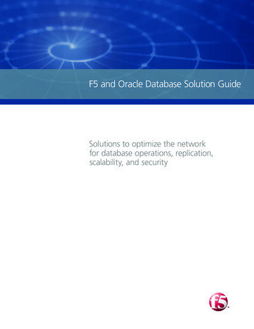 F5 And Oracle Database Solution Guide F5 Networks