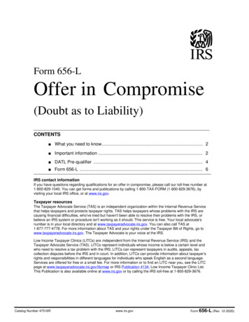 Form 656-L Offer In Compromise - IRS Tax Forms