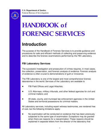 Handbook Of Forensic Services - Crime Scene Investigator