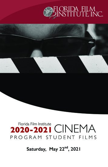Florida Film Institute CINEMA Program 2019 - 2020 Program