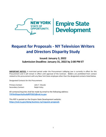 Request For Proposals - NY Television Writers And .