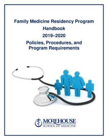 Family Medicine Residency Program Handbook 2019 