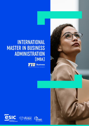 International Master In Business Administration - Esic
