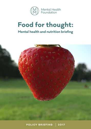 Mental Health Nutrition Briefing - Mental Health Foundation
