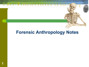 Forensic Anthropology Notes - Ms. Nicksic's Website