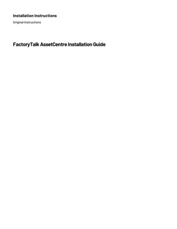 FactoryTalk AssetCentre Installation Guide - Rockwell Automation
