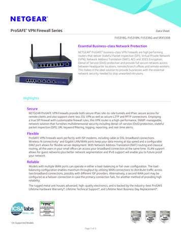 ProSAFE VPN Firewall Series Data Sheet FVS318G, FVS318N . - Netgear