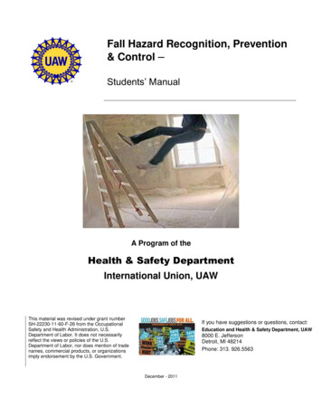 Fall Hazard Recognition, Prevention & Control