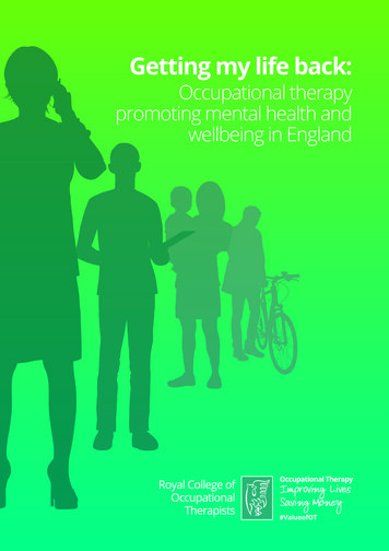 Occupational Therapy Promoting Mental Health And Wellbeing In . - RCOT