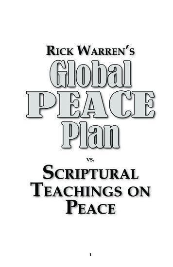 Rick WaRRen Global PEACE Plan