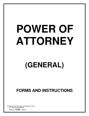 General Power Of Attorney - Maricopa County, Arizona