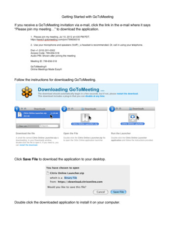 Follow The Instructions For Ing GoToMeeting.