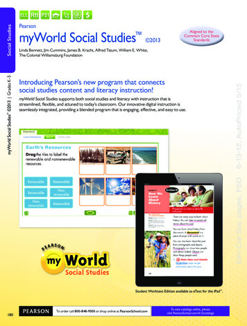 Pearson Social Studies MyWorld Social . - Pearson Education