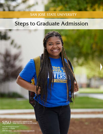Steps To Graduate Admission - San Jose State University