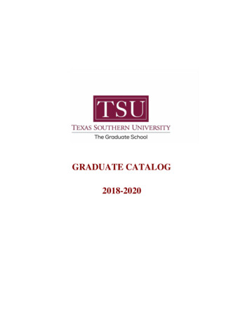 GRADUATE CATALOG 2018-2020 - Texas Southern University