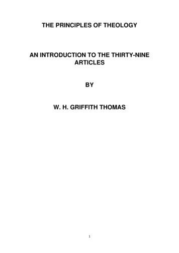 THE PRINCIPLES OF THEOLOGY AN INTRODUCTION TO THE 
