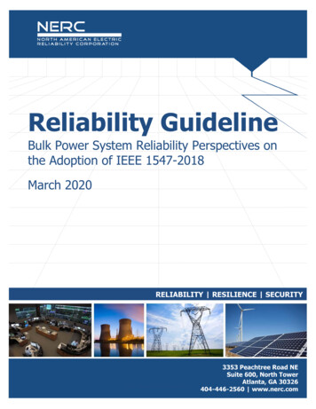 Reliability Guideline - North American Electric .