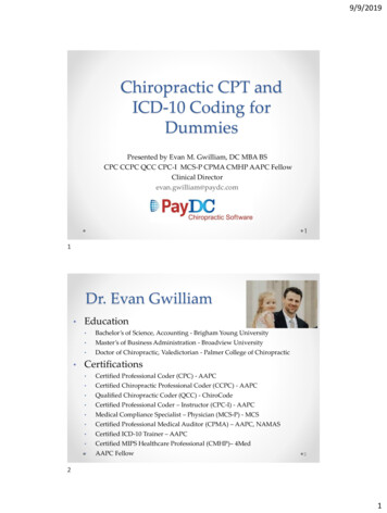 Chiropractic CPT And ICD-10 Coding For Dummies