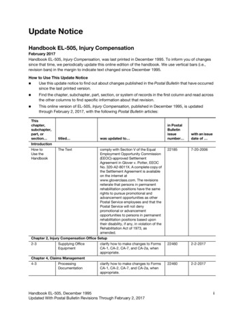 Handbook EL-505 Injury Compensation