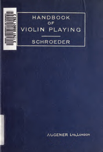 Handbook Of Violin Playing - Fiddlerman 