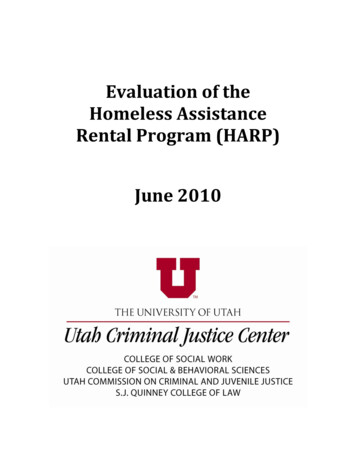 Evaluation Of The Homeless Assistance Rental Program (HARP) June 2010