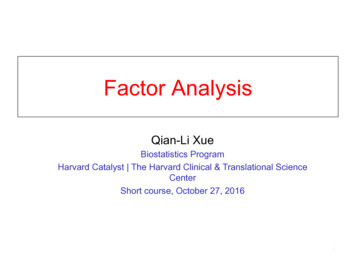 Factor Analysis - Harvard University
