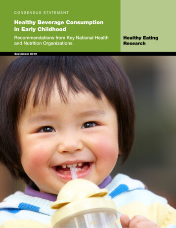 Healthy Beverage Consumption In Early Childhood