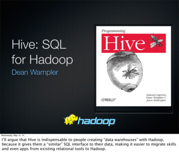 Hive: SQL For Hadoop - GitHub Pages