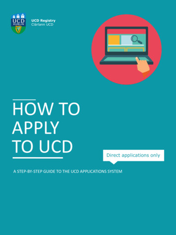 HOW TO APPLY TO UCD - University College Dublin