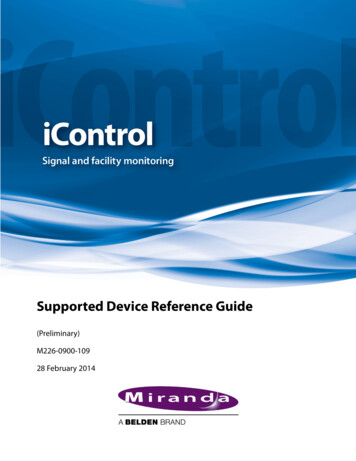 Supported Device Reference Guide - Grass Valley
