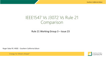IEEE1547 Vs J3072 Vs Rule 21 Comparison - Gridworks