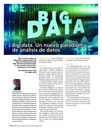 Big Data. Un Nuevo Paradigma De Análisis De Datos - Comillas