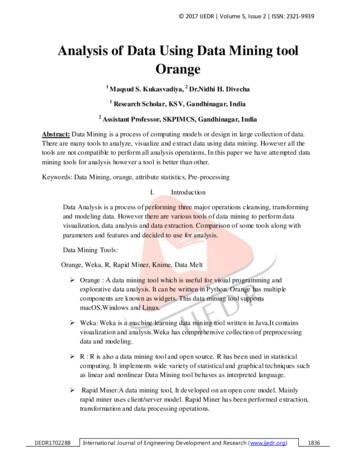 Analysis Of Data Using Data Mining Tool Orange - IJEDR