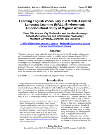 Learning English Vocabulary In A Mobile Assisted 