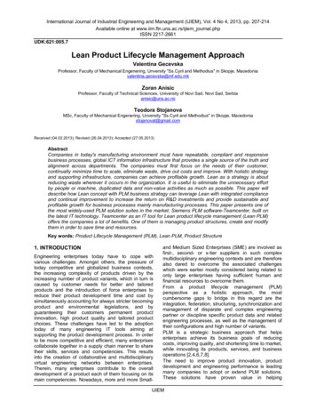 Lean Product Lifecycle Management Approach