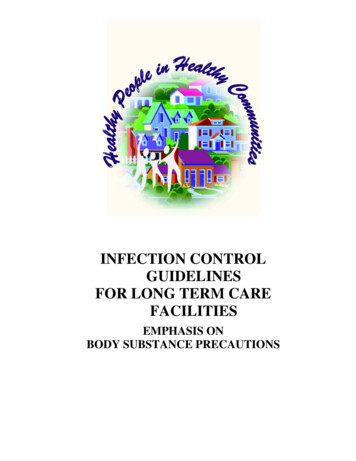 INFECTION CONTROL GUIDELINES FOR LONG TERM CARE 