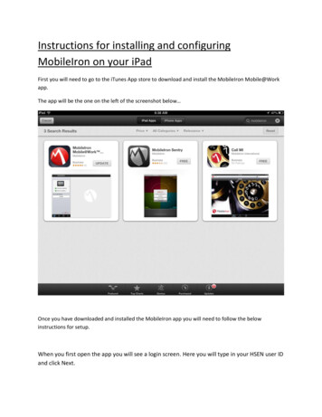 Instructions For Installing And Configuring MobileIron On Your IPad