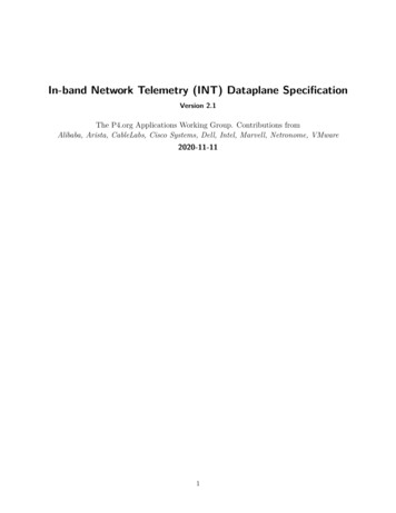 In-band Network Telemetry (INT) Dataplane Specification