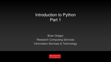 Intro To Python Part 1 - Bu.edu