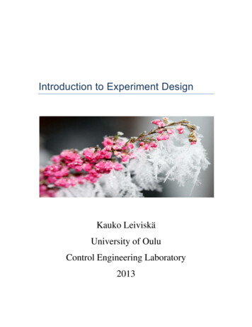 Introduction To Experiment Design 2013 - Oulu