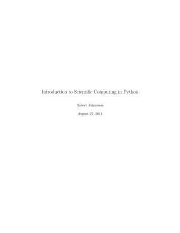 Introduction To Scienti C Computing In Python