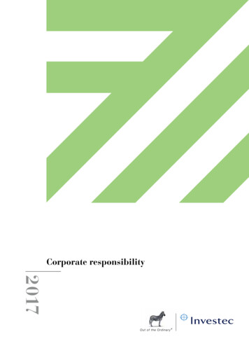 Corporate Responsibility - Investec