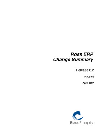 Ross ERP Change Summary - Peter C. Johnson
