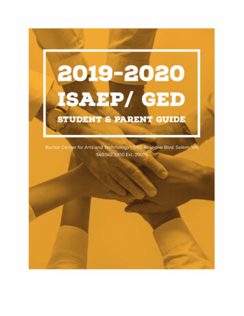 ISAEP GED STUDENT - PARENT GUIDE - Roanoke County Public Schools