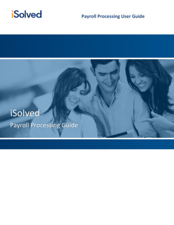 ISolved Payroll Processing User Guide - PayPros, Inc