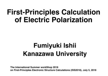 First-Principles Calculation Of Electric Polarization - 東京大学
