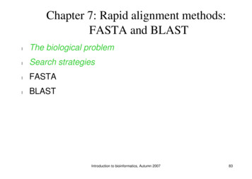 Chapter 7: Rapid Alignment Methods: FASTA And BLAST