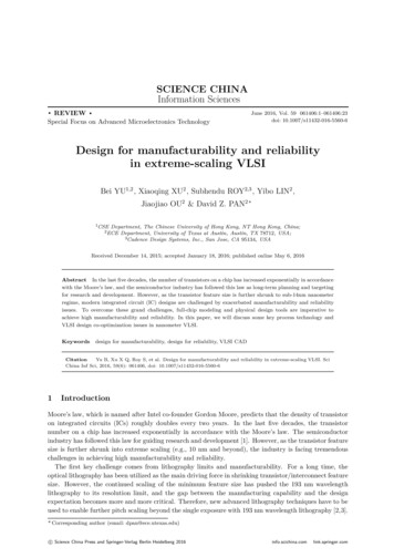 Design For Manufacturability And Reliability In Extreme .